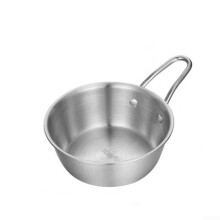 304 Stainless Steel Mixing Bowl with Handle for Korean Rice Wine, Sauces, Camping, Silver 10.5cm