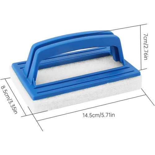 Pool Cleaning Brush with Handle, Scratch Sponge, Reusable for Pools, Spas, Tile, 2PCS 2