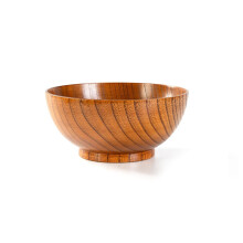 Japanese Wooden Bowl for Rice Soup Salad  Natural Wood, ChildFriendly Size, Easy to Clean