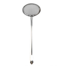 Stainless Steel Skimmer Spoon with Long Handle, Fine Mesh Oil Strainer for Frying and Vegetables
