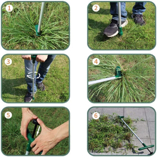 Long Handle Weed Puller with Ergonomic Grip and Root Extractor for Lawn and Garden 2