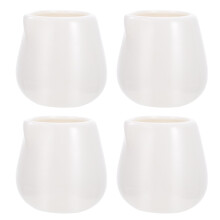 4pcs Small Porcelain Creamer Pitcher Set with Easy Pour Spout for Coffee Milk Tea and Sauces