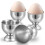Set of 4 Stainless Steel Egg Cups for Soft Boiled Eggs, RustResistant Breakfast Egg Holders 1