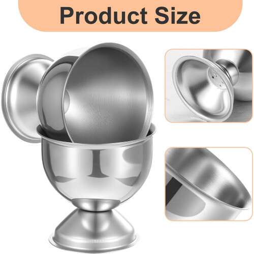 Set of 4 Stainless Steel Egg Cups for Soft Boiled Eggs, RustResistant Breakfast Egg Holders 2
