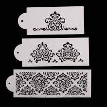 6 PCS Floral Cake Decorating Stencils Set, Reusable Templates for Wedding Cakes and Desserts