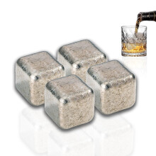 Titanium Whiskey Stones Set of 4, Reusable NonDiluting Ice Cubes for Chilling Drinks