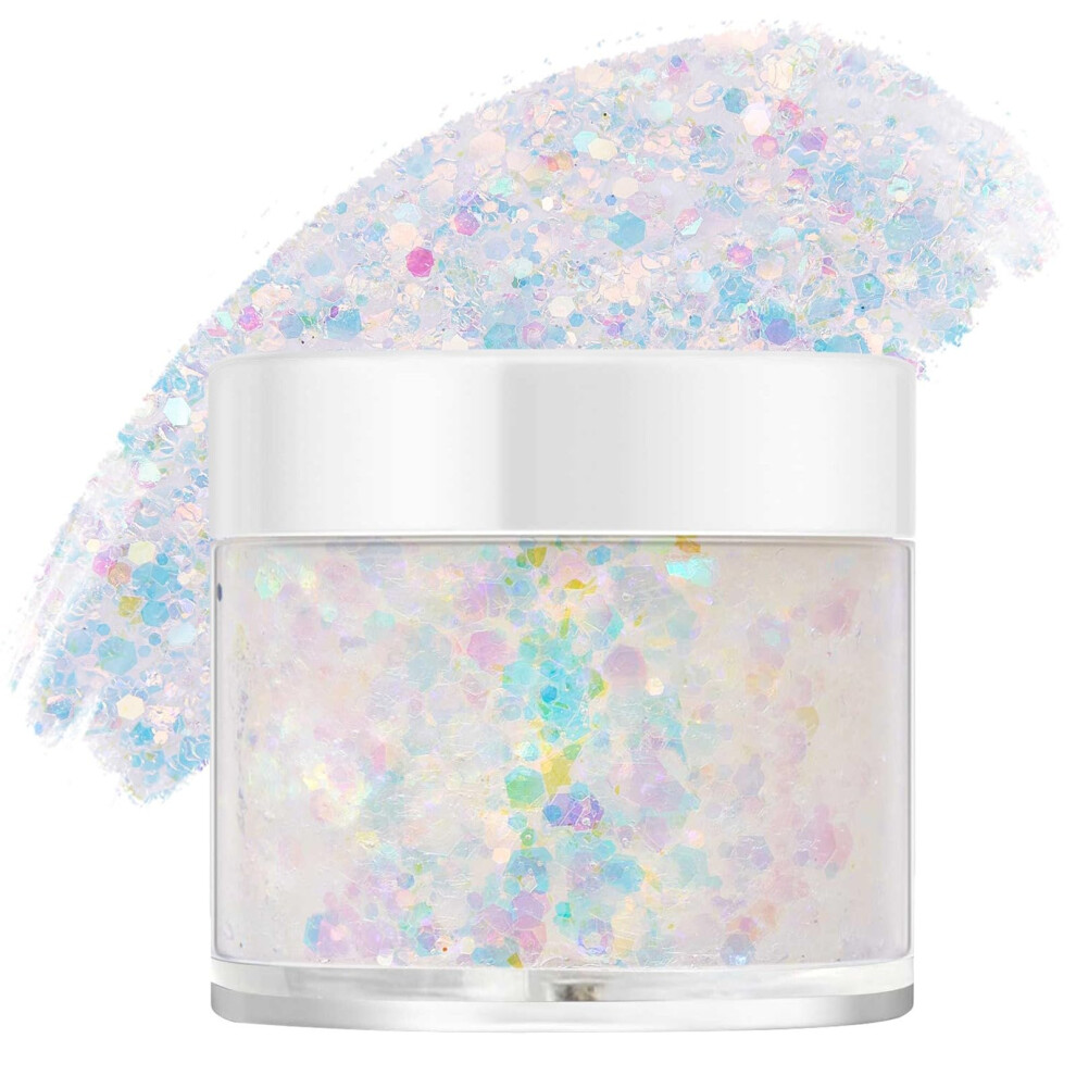 Mardi Gras Glitter Gel with Color Changing Holographic Shine for Body Face Hair Vegan Safe