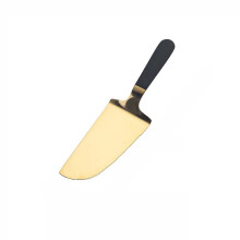 Stainless Steel Cake and Pie Server with Serrated Edge, Ergonomic Handle, Black for Weddings and Parties