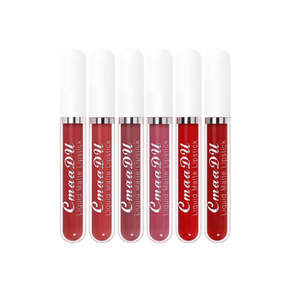 Matte Liquid Lipstick Set 6 Colors Waterproof Long Lasting Non Transfer with Velvety Finish