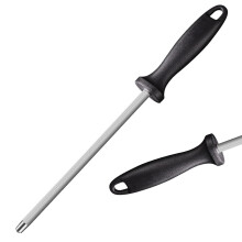 Honing Steel 12 Inch Carbon Knife Sharpening Rod with Ergonomic NonSlip Grip for Kitchen