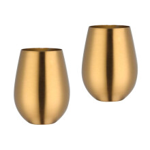 17oz Stainless Steel Stemless Wine Glasses Set of 2, Shatterproof Insulated Tumblers for Camping and Travel