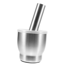 Stainless Steel Garlic Mortar and Pestle Set with Ergonomic Grip for Spices Herbs Easy Clean