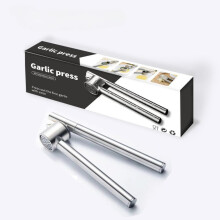 Stainless Steel Garlic Press with Removable Crusher, Ergonomic NonSlip Handle, Easy to Clean