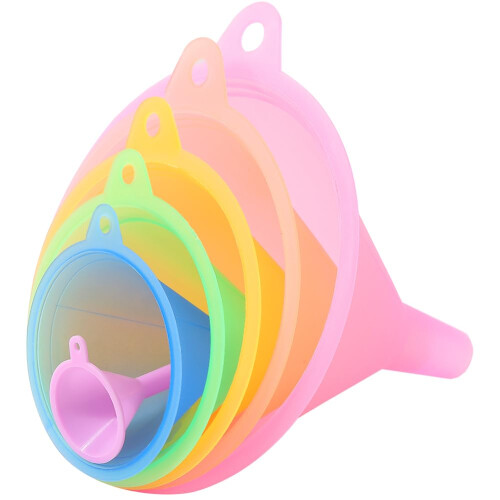 Plastic Funnel Set 6 Sizes Color Coded Multi Size Funnels for Kitchen Cosmetics Liquid Powder Transfer