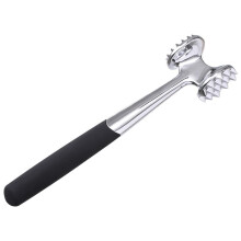 Stainless Steel Meat Tenderizer Hammer with DualSided Head and Comfortable Grip for Steak and Pork