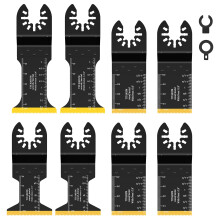 8Pcs Titanium Oscillating Saw Blades Set for Precision Cutting Wood and Metal, Universal Fit