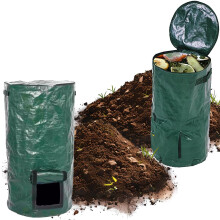 34 Gallon Collapsible Garden Compost Bin with Lid, Large Capacity Yard Waste Container