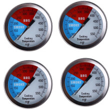 BBQ Smoker Thermometer 4PCS 304 Stainless Steel Grill Temperature Gauge 2 Inch EasyRead Dial