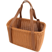 Large Natural Wicker Basket with Stable Double Handles, Willow Hamper for Home Decor and Storage