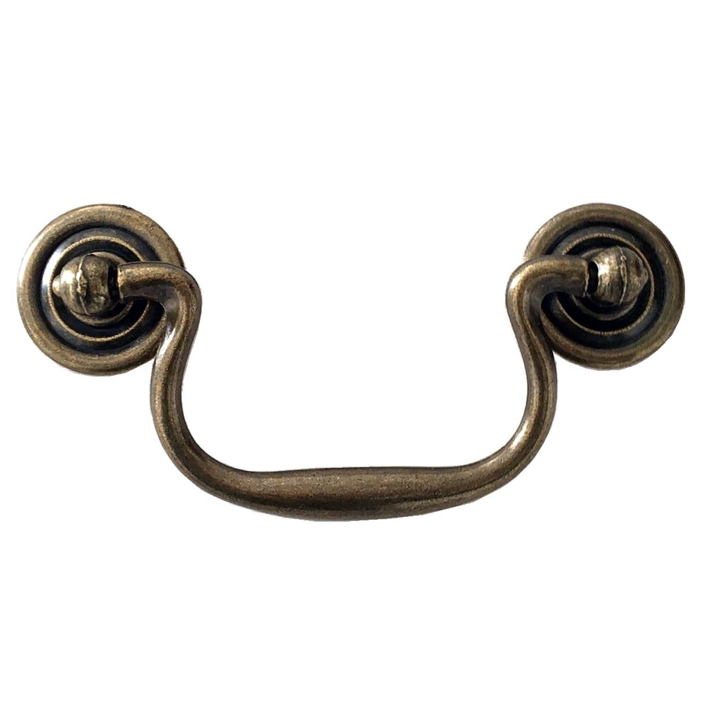 Vintage Drawer Pulls 3.5 Inch Center Antique Bronze Bail Handles Durable Zinc Alloy For Cabinets 9455672677448
