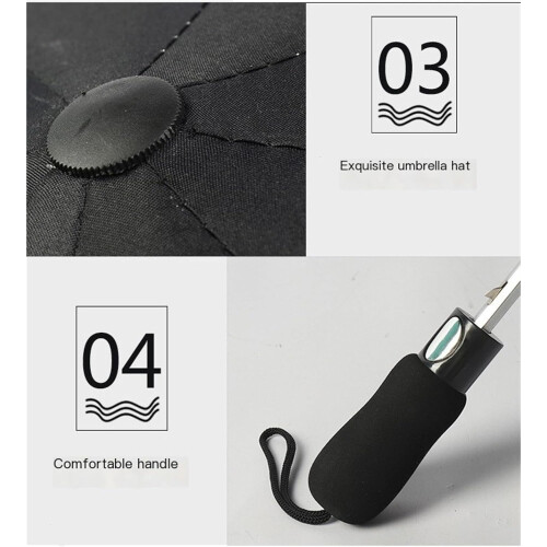 Golf Umbrella Windproof Automatic Folding Water Repellent Oversized Sun Rain Coverage 53cm 2