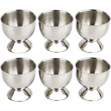 Egg Cup Holder Set for Soft Boiled Eggs, 6Piece Durable Stainless Steel, Dishwasher Safe