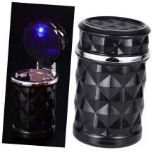 2Pcs Portable Car Ashtray with Lid and LED Light, Smokeless NonSlip Easy Clean for Vehicle