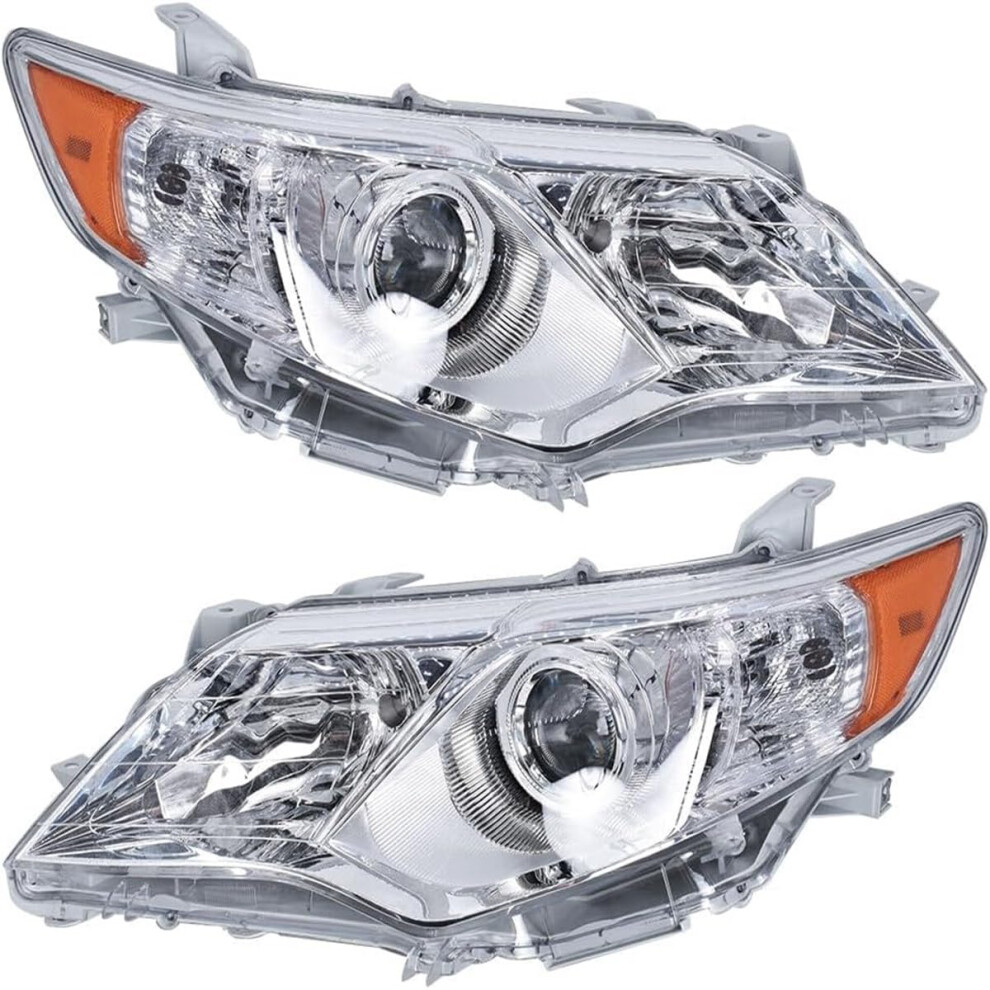 Projector Halogen Headlights Pair Chrome Housing Oem Fit Replacement For 20122014 Toyota Camry 9113335550766