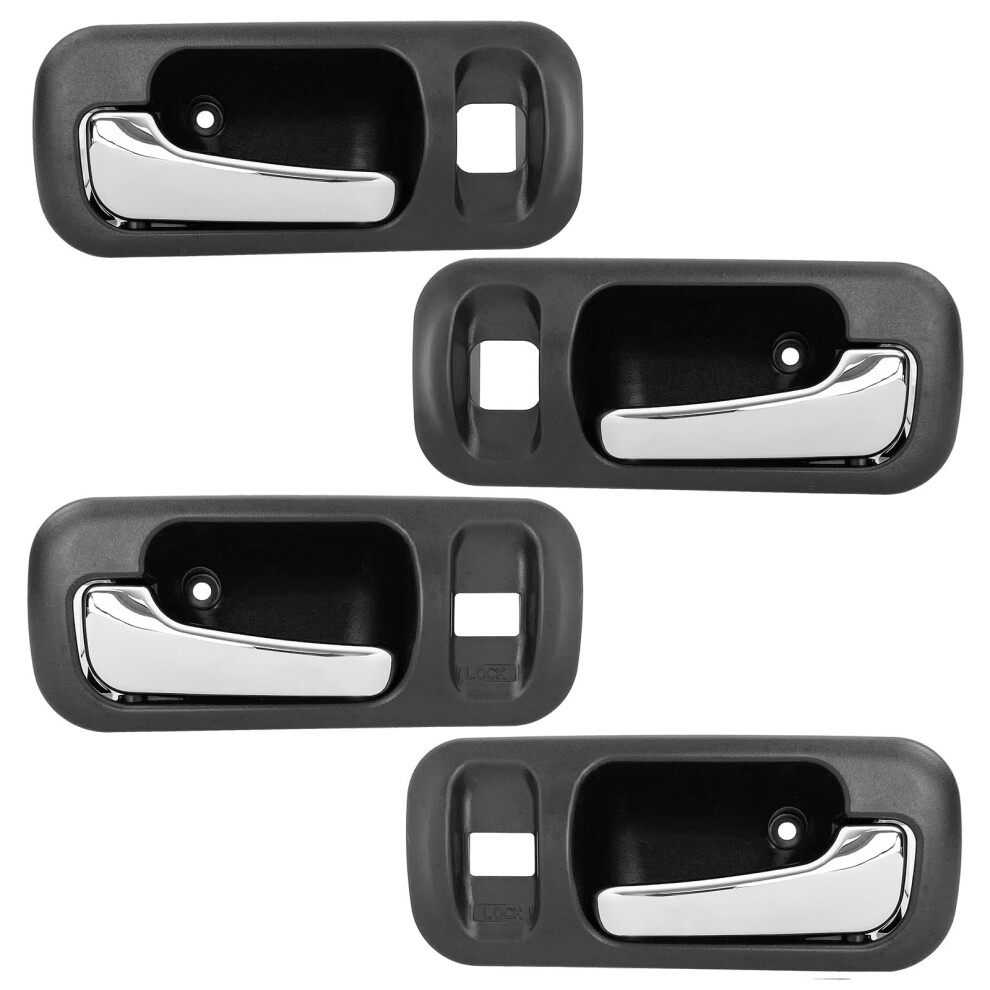 Interior Door Handle Set For Honda Crv 19972001 Housing Chrome Lever Front Rear 4Piece Black 9455672678834