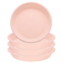 4pcs Plastic Plant Saucer 5.2 Inch Round Drip Tray Rose Pink for Indoor and Outdoor Planters