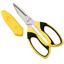 8 Inch Heavy Duty Utility Scissors with Serrated Blades for Carpet, Fabric, Leather, and More