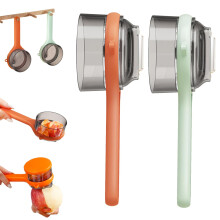Stainless Steel DoubleSided Vegetable and Fruit Peeler with Storage Box Ergonomic Handle 2PCS Green Orange