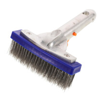 Pool Cleaning Brush with Stainless Steel Wire Bristles for Deep Corner Scrubbing Inground Pools