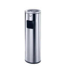 Outdoor Stainless Steel Ashtray with Trash Can, 2 in 1 Design for Indoor Outdoor Smoking Areas