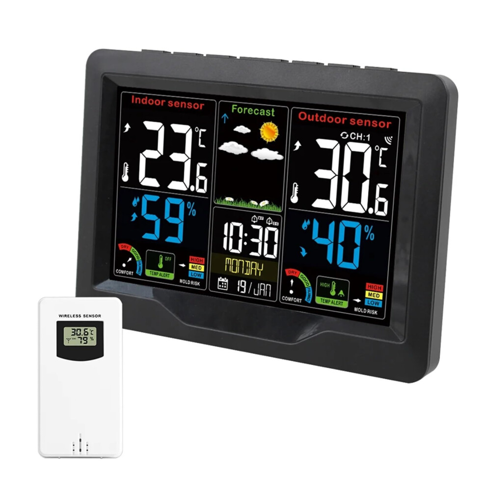 Wireless Weather Station Indoor Outdoor Thermometer Hygrometer With Forecast Alarm And Sensors 9113335553071