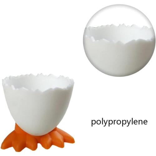 6 Pcs Cartoon Egg Cups for Soft and Hard Boiled Eggs, White Durable Holders for Breakfast 1