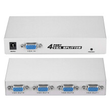 VGA Splitter 4Port Resolution 1920x1440 for LCD and CRT Monitors with 30m Extension