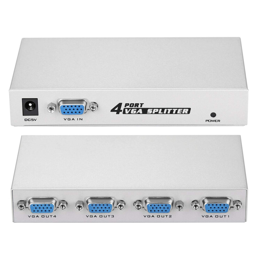 Vga Splitter 4Port Resolution 1920X1440 For Lcd And Crt Monitors With 30M Extension 9455672681193