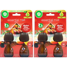 4 x Air Wick Essential Oil Mist Refill - Mulled Wine (Clementine & Spice)
