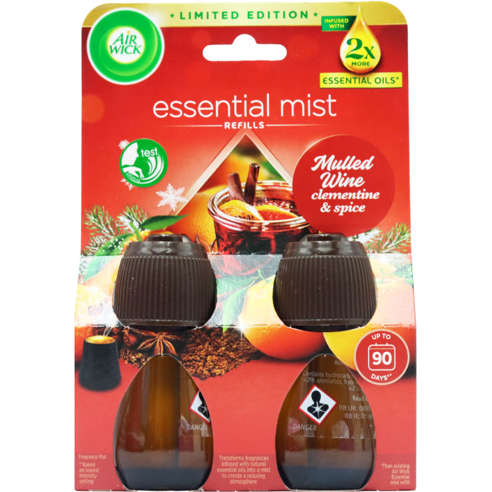 Air Wick 2 X Essential Oil Mist Refill - Mulled Wine (Clementine & Spice)