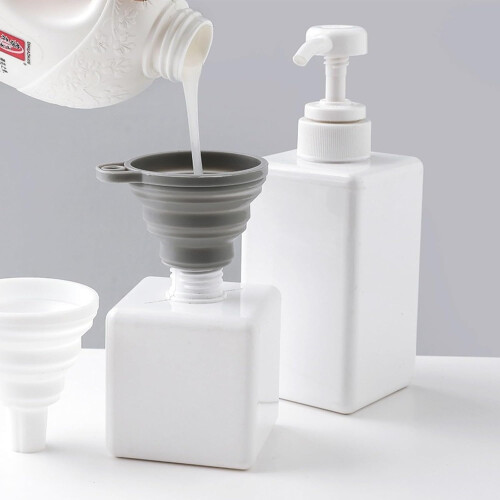Silicone Collapsible Funnel Set 3 Pack, MultiSize Folding Kitchen Funnels for Liquid Transfer 2