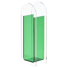 Acrylic Vase Dark Green Clear Geometric ImpactResistant Wedding Centerpiece and Home Decor