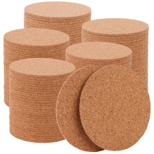 120 Pcs Bulk Round Cork Coasters 3.5 Inch Heat Resistant NonSlip for Drinks Cups Mugs