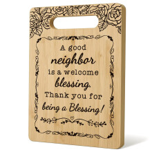 Bamboo Cutting Board with Handle, Decorative Pattern, MoistureResistant, Compact for Kitchen Use