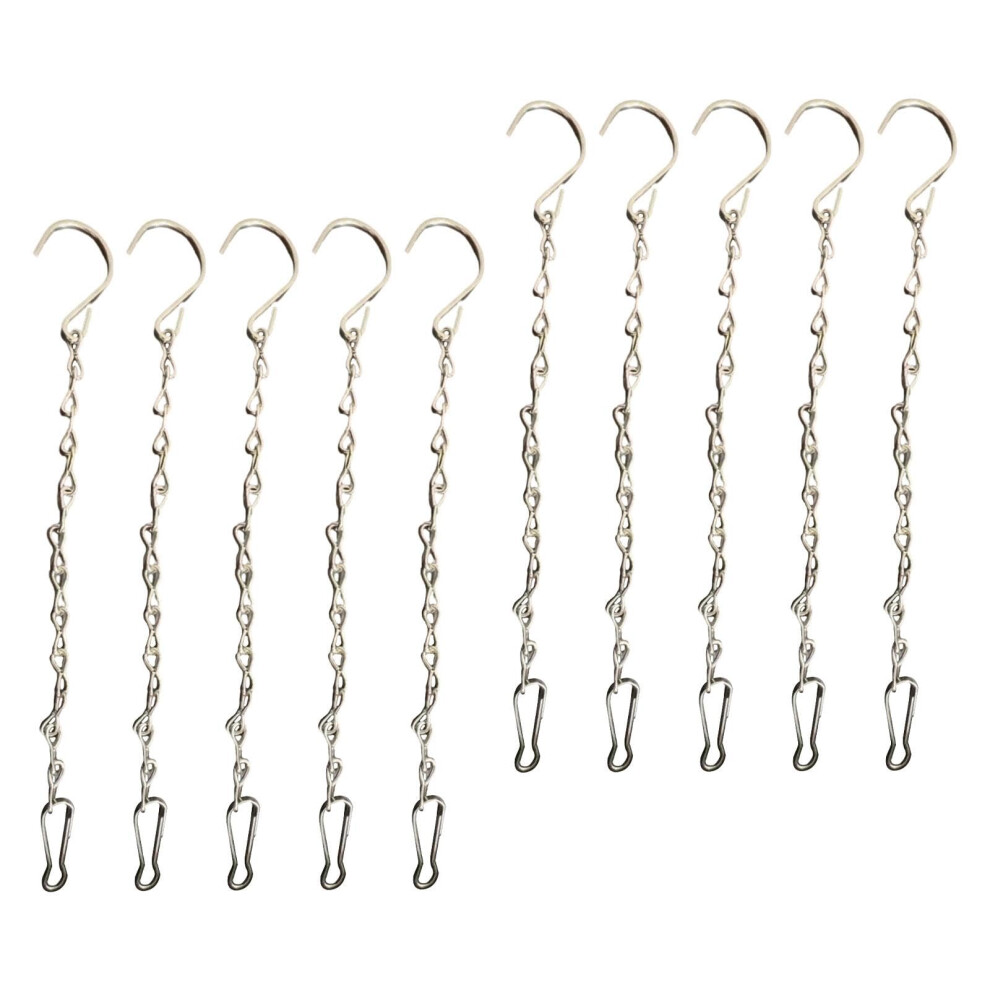 10Pcs Rustresistant Iron Hanging Chains With Hooks For Bird Feeders, Flower Baskets And Lanterns 9053599018384