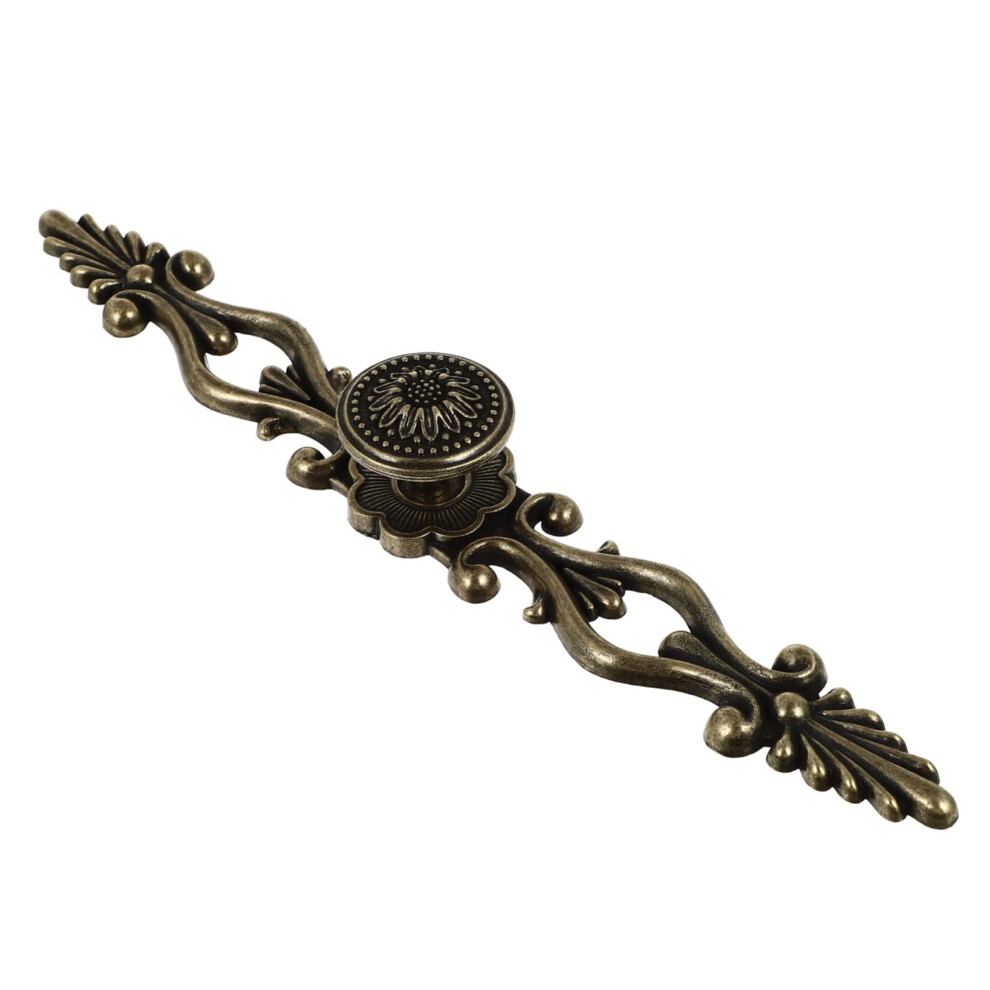 Antique Bronze Cabinet Pull Handles 8.46 Inch Vintage European Carved Drawer Pulls For Wardrobe Closet 9455672682220