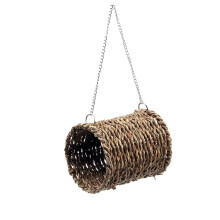 Parrot Hammock with Warm Plush Interior and Breathable Straw Nest for Birds and Small Pets