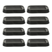 8pcs Silicone Furniture Caster Cups AntiSlip Floor Protectors for Legs and Wheels Black