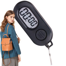 Digital Stopwatch with Countdown Timer, Precision ClipOn LCD for Sports, Fitness, Cooking, Black