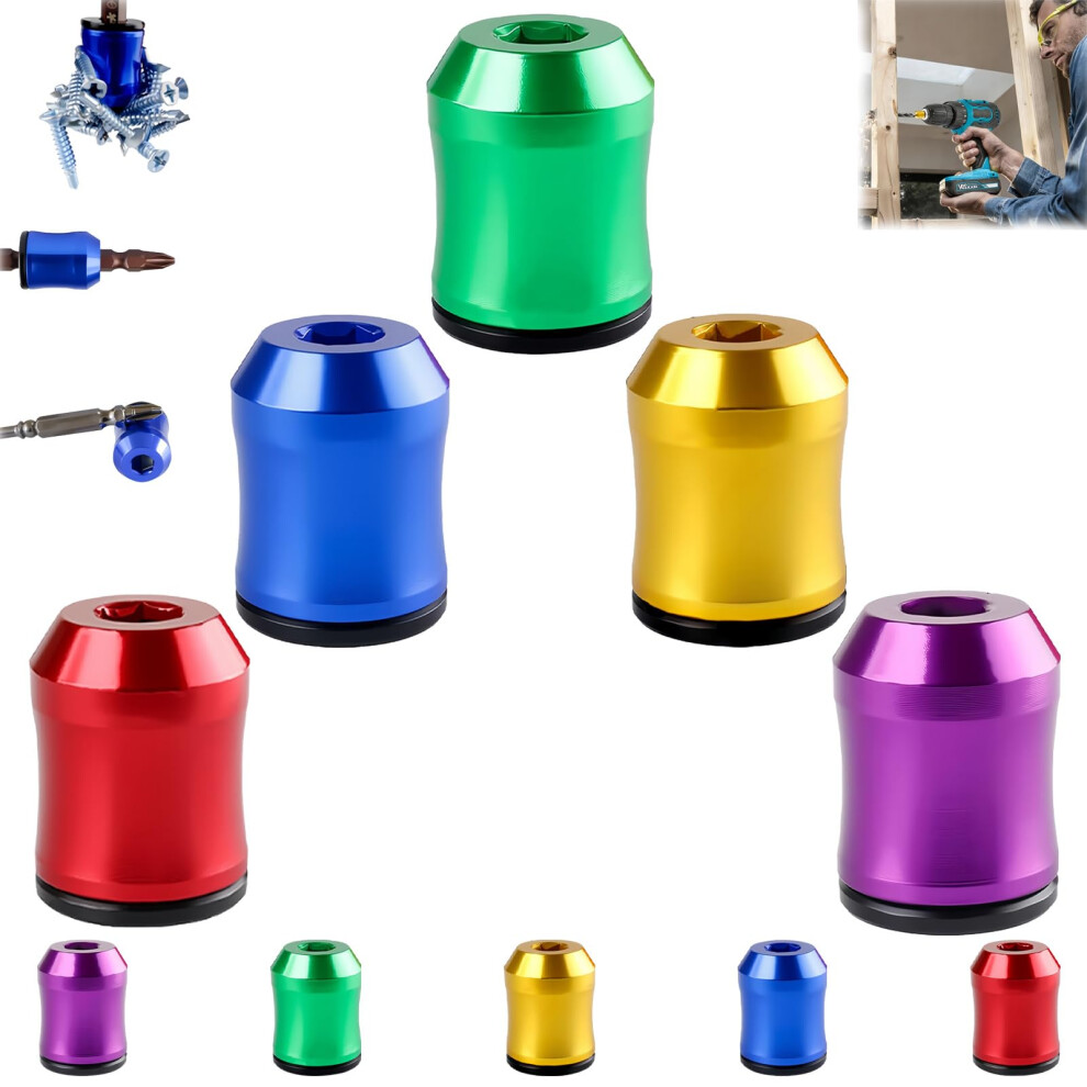 Magnetic Screwdriver Bit Holder Ring, Strong Hex Drill Magnetizer For Power Bits, Aluminum 6Pcs 9053599017097